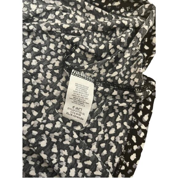 Rielle Ruffle Mock Neck Mini Tent Black Grey White Party Dress Size XL - NWT - Picture 13 of 13